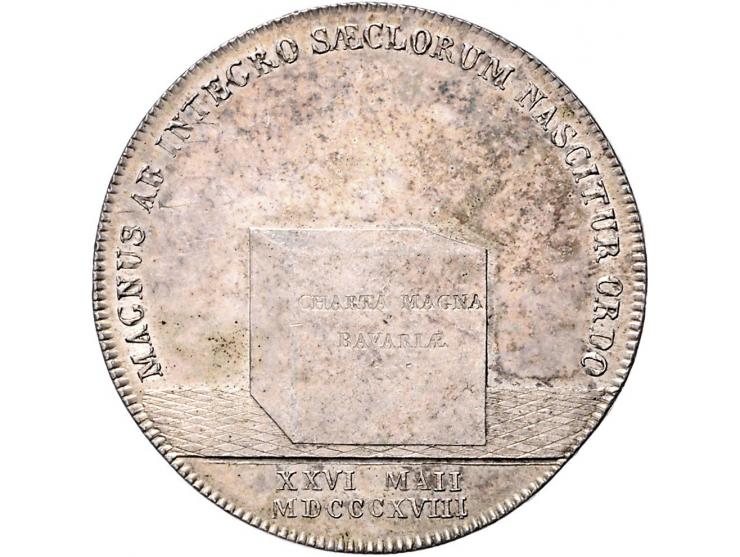 Bavaria Maximilian I (1806-1825), thaler 1818, Granting of Bavarian Constitution, KM. 361 EF-UNC