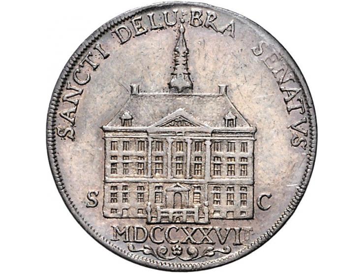 Historiepenningen 's-Hertogenbosch - Stadhuispenning zilver 1727 Snoeck 42a ZF-