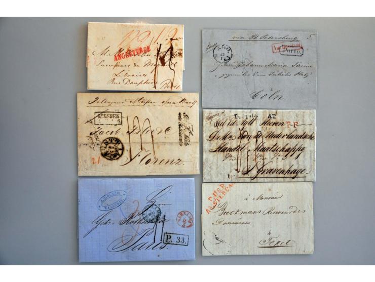 90 better pre philatelic letters, sea letters from USA to Europe and Amsterdam, some forwarded, REVAL, AUS&nbsp;RUSSLAND, Aus