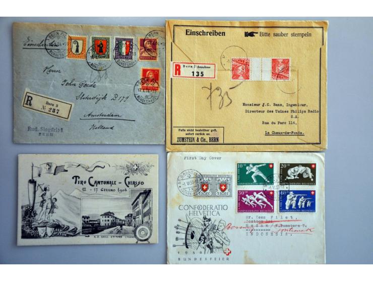 large number covers/postal stationery with better material from a.o. France and Switzerland in box