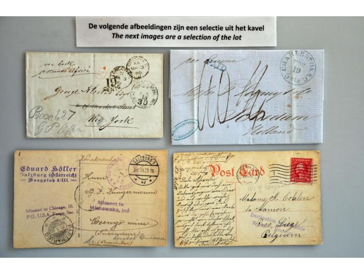 about 110 covers/postal stationery including USA, Latin America, Egypt etc. with a.o. better items and Airmail in ring binder