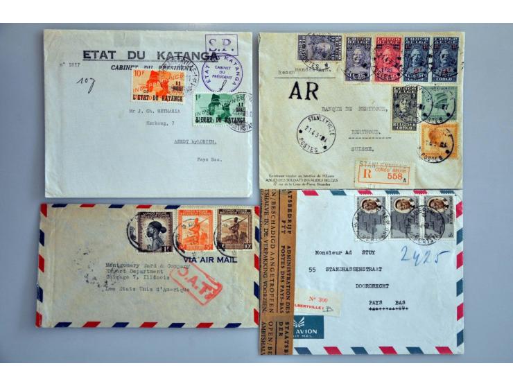 about 110 covers/postal stationery including USA, Latin America, Egypt etc. with a.o. better items and Airmail in ring binder