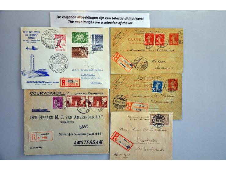 about 400 covers/postal stationery including Netherlands, British Commonwealth, USA etc. in shoe box