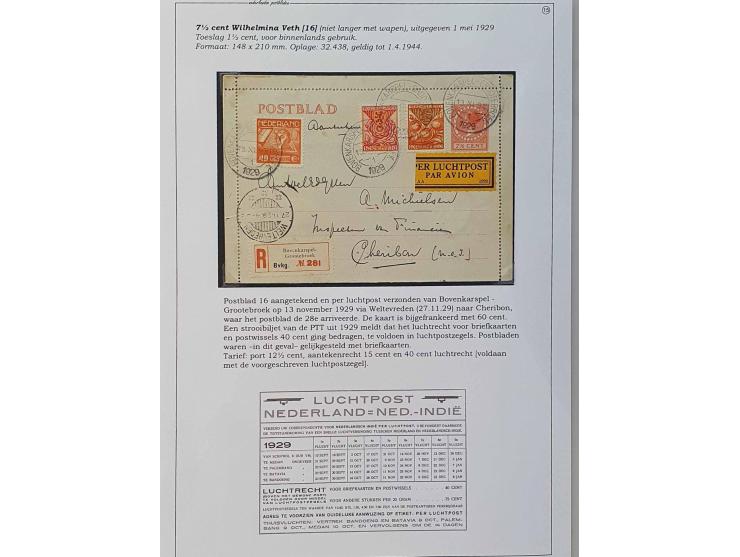 collectie postwaardestukken (ca. 220 ex.) gebruikt en ongebruikt w.b. enveloppen, postbladen, bestemmingen (o.a. Mexico), ste