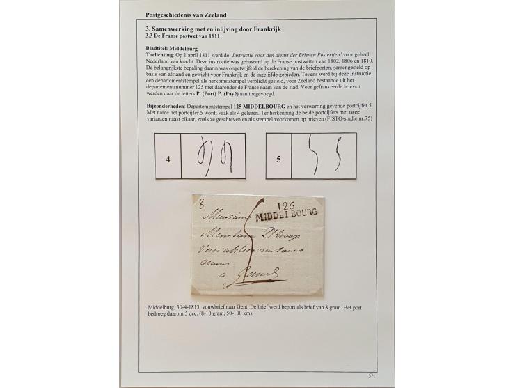 28 poststukken waarbij departementstempels 92 FLESSINGUE in rood (5x), P.92.P FLESSINGUE&nbsp;in rood (3x), 125 MIDDELBOURG (