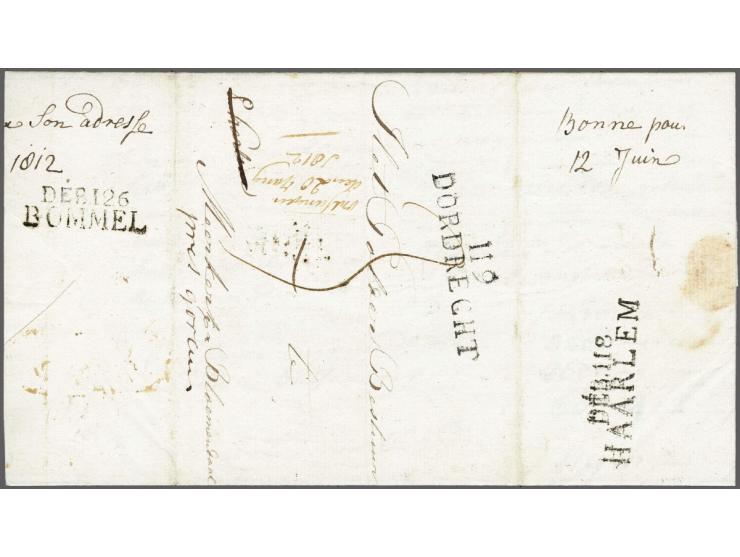 DÉB 126 BOMMEL pracht afdruk op frisse gedrukte brief van dijkgraaf en hoogheemraden Alblasserdam met 119&nbsp;DORDRECHT&nbsp