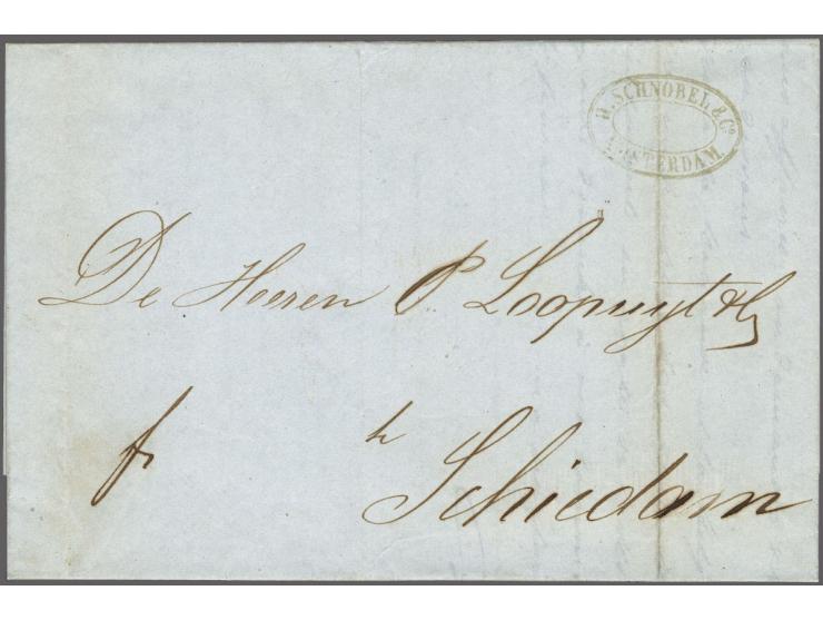 Forwarding Agents, complete vouwbrief uit Stettin (Pruissen) 30-9-1848 via D. Schnobel &amp; Co. Amsterdam (ovaal stempel in 