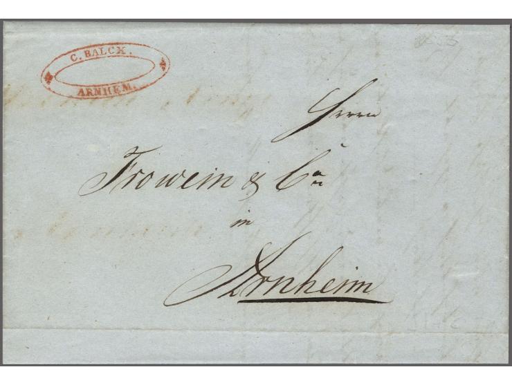 Forwarding Agents, complete vouwbrief uit Altenschlirf (Keurvorstendom Hessen) 9-3-1856 via C.Balckx/Arnhem (ovaal stempel in