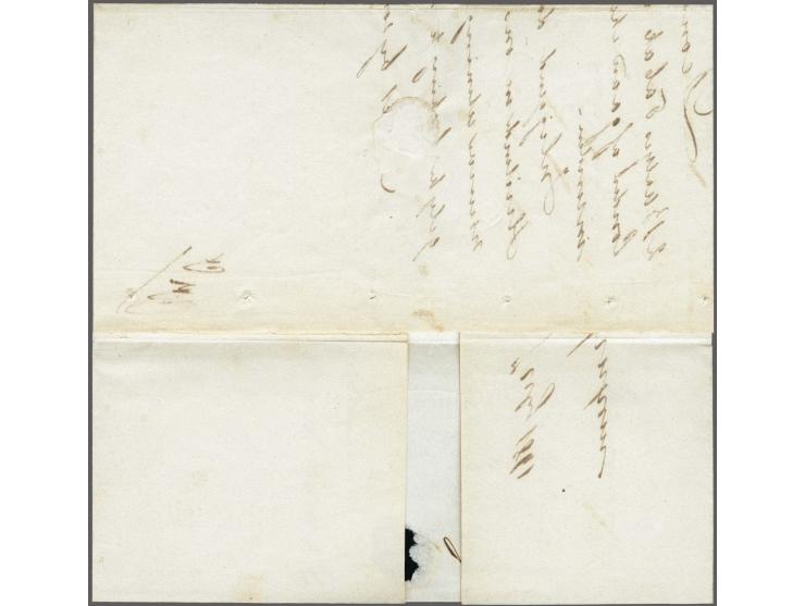 Forwarding Agents, complete vouwbrief uit Rotterdam 24-7-1861 via Hesse &amp; Co. Arnhem (ovaal stempel in zwart achterzijde)