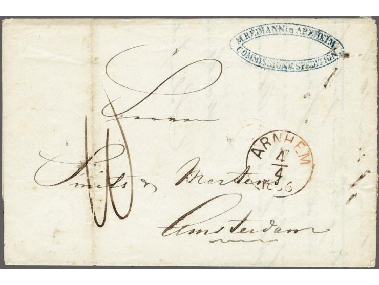 Forwarding Agents, complete vouwbrief uit Fraureuth (Koninkrijk Saksen) 31-3-1856 via M.Reimann in Arnheim/Commission &amp; S