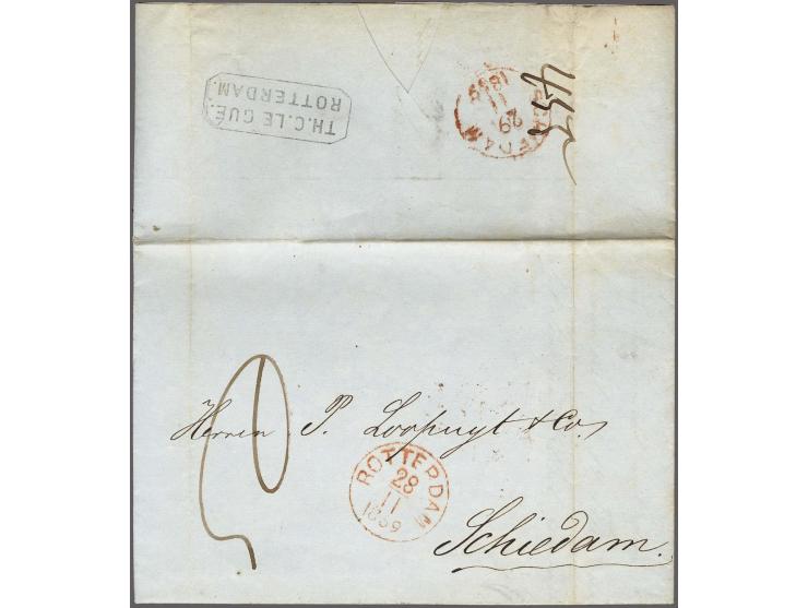 Forwarding Agents, complete vouwbrief uit Pernau (thans Pärnu in Estland) 18-11-1859 via TH.C.LE GUÉ. ROTTERDAM (rechthoekig 