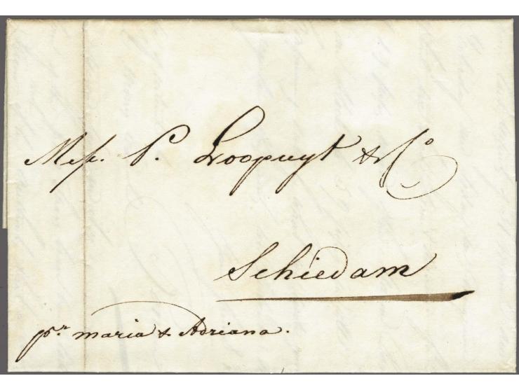 Forwarding Agents, complete brief uit New York 3-4-1835 via Hudig &amp; Blokhuyzen Rotterdam (ovaal stempel in zwart, in PEP 