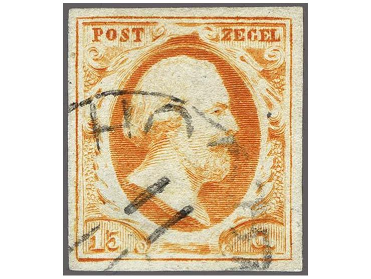 Hoorn C groot (Ey R) deels op 15 cent oranje pos. 88, pracht ex. Herkomst: collecties Berghuijs (1993) en De Peijper (2013)