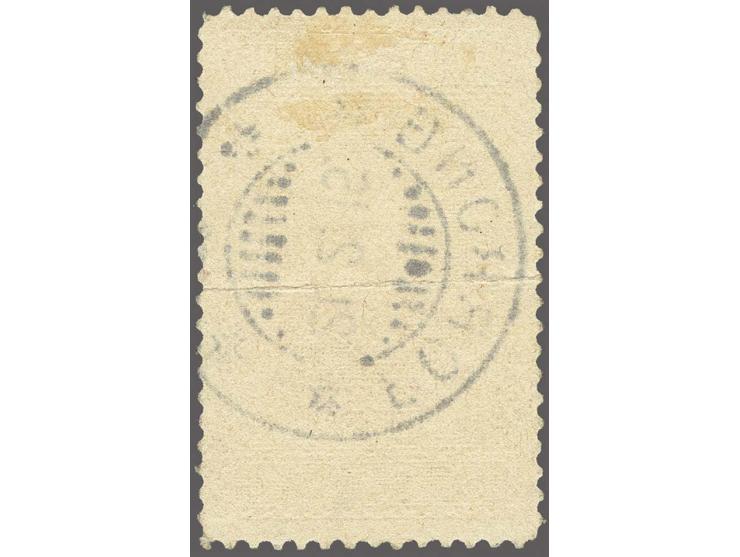 5 cent rood op roze met vrijwel volledig Indisch kortebalkstempel Porrong (SvL 75), fraai ex. (vouwtje)