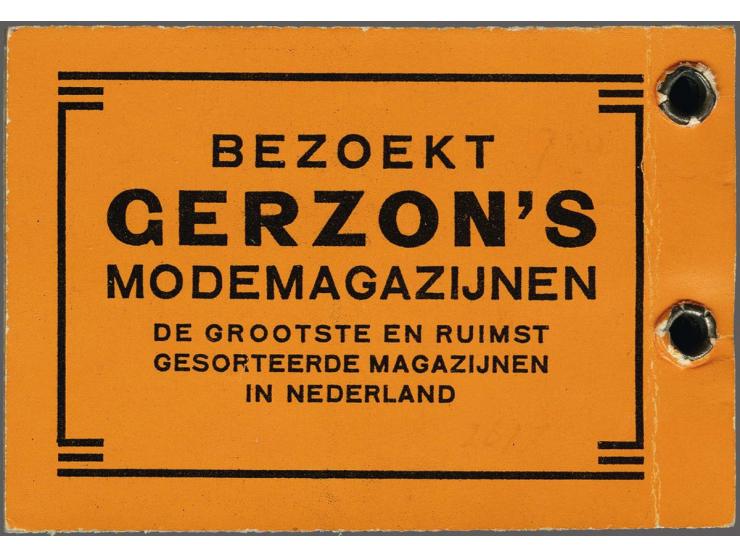 1925 boekje 48 cent (4 maal 6 zegels 2 cent oranje Lebeau) kaftkleur oranje met variëteit dubbel druk kaftje (Horn 16E + NLG 