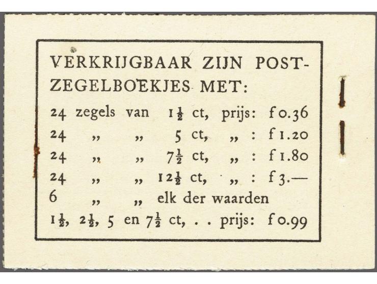 1941 boekje NLG 0,99 (1 maal 6 zegels 172, 379, 380 en 381) met kaftvariëteit vlag op 3e E van zegelboekjes (Horn 49B variant