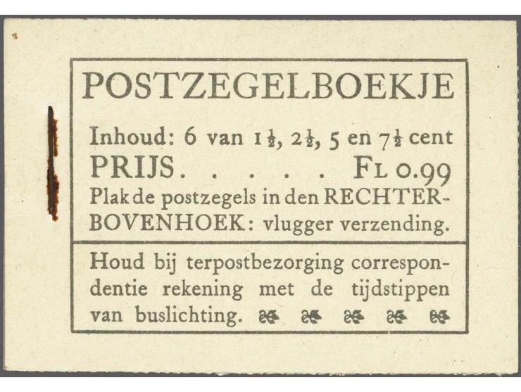 1941 boekje NLG 0,99 (1 maal 6 zegels 172, 379, 380 en 381) met kaftvariëteit vlag op 3e E van zegelboekjes (Horn 49B variant