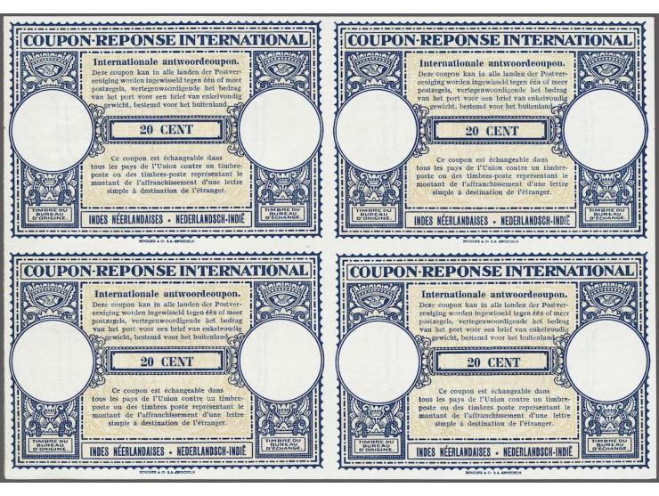 Internationale Antwoordcoupon Model Londen 20 cent in ongebruikt blok van 4, fris pracht ex.