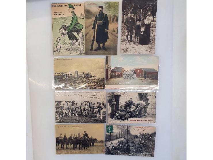 90 postcards mostly WWI with some better