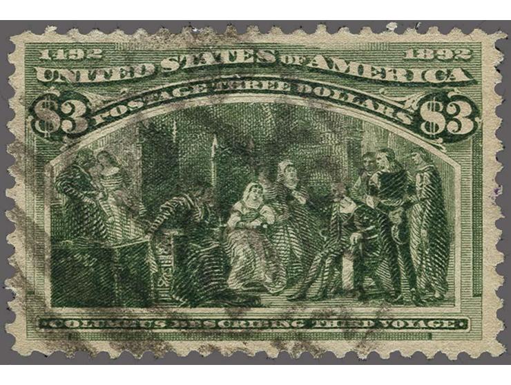 Columbus describing his Third Voyage 3 dollars yellow green, fine/very fine with various signatures including Bolaffi, cat.v.