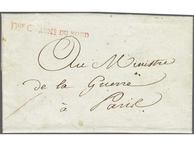 Don C ARMs DU&nbsp;NORD in red on letter from Middelbourg le 15 Thermidor an 4e (3 August 1796) to The Ministre de la Guerre 