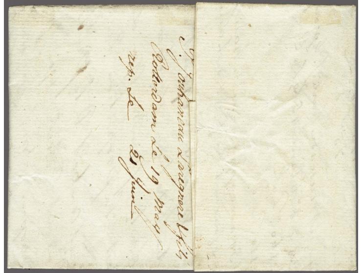 Don G ARMs DU&nbsp;NORD&nbsp;in black on letter from Rotterdam 19 Maij 1795 to Bergerac, postage 18 sous, very fine