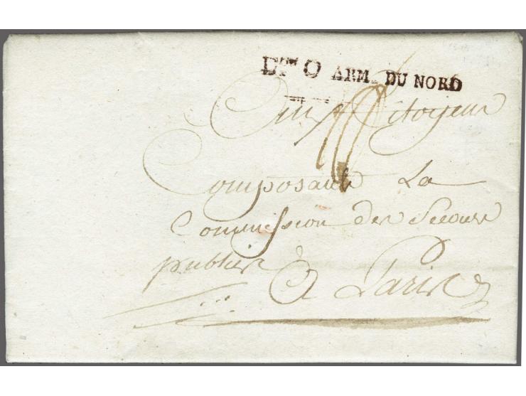 Don O ARM- DU&nbsp;NORD in black on letter from Breda 8 prairial 3me année (27 May 1795) to Paris, postage 10 sous, the only 