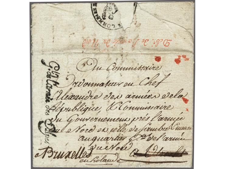 Debé de L'armée du Nord in red at reverse of a letter (preprinted ARMEE&nbsp;DES&nbsp;ALPES and written and signed by general