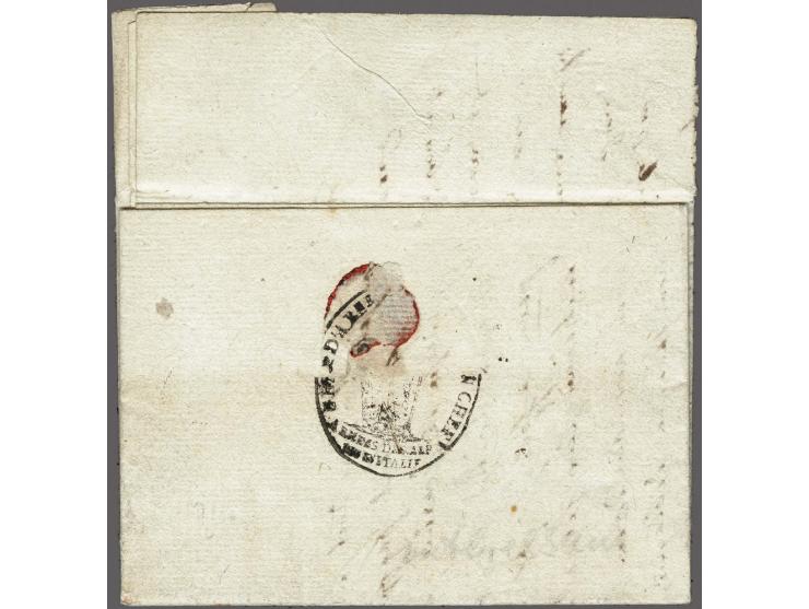 Debé de L'armée du Nord in red at reverse of a letter (preprinted ARMEE&nbsp;DES&nbsp;ALPES and written and signed by general