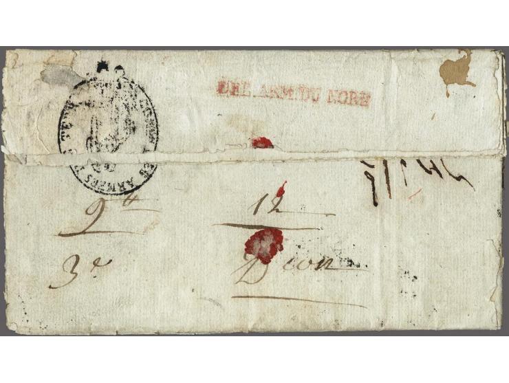 DÉB. ARM. DU NORD in red at reverse on letter (preprinted Bureau du control des Troupes) from Paris le 10 Frimaire an 3me (30