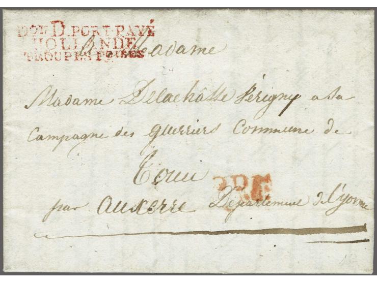 Don D PORT-PAYÉ/ HOLLANDE/ TROUPES&nbsp;Foises in red on letter Nieuwdip le 18 thermidor an 13 (Nieuwediep, 6 August 1805) to