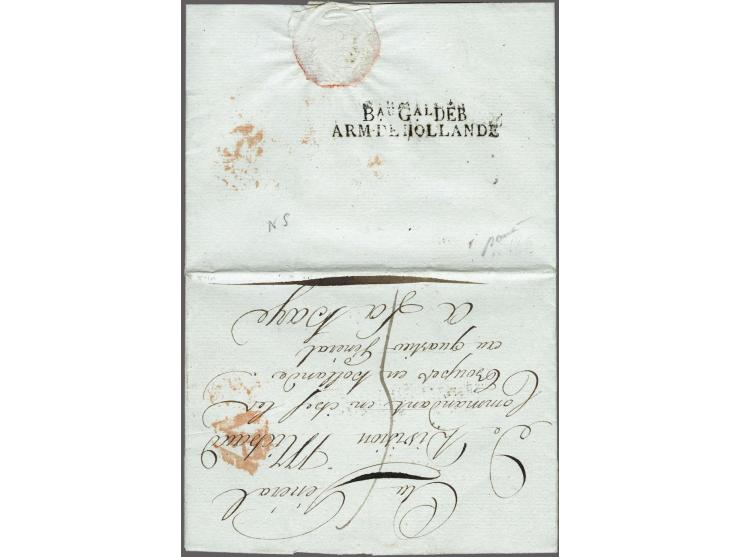 Bau Gal DÉB/ ARM. DE&nbsp;HOLLANDE in black on letter (preprinted Etat-major du Gouvernement de Paris) from Paris to general 