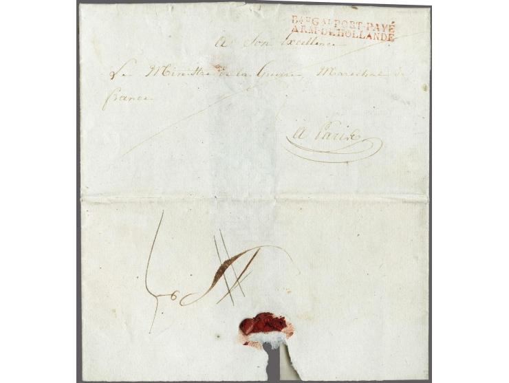 Bau Gal PORT-PAYÉ/ ARM. DE&nbsp;HOLLANDE in red on letter au Camp du Helder le 18 Messidor an 12 (7 July 1804), prepaid posta