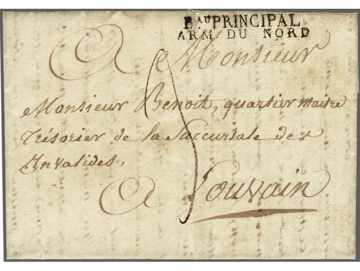 Bau, PRINCIPAL/ ARM. DU&nbsp;NORD in black on letter from Waarde le 27 9bre 1809 (Waarde, South Beveland, 27 November 1809) t