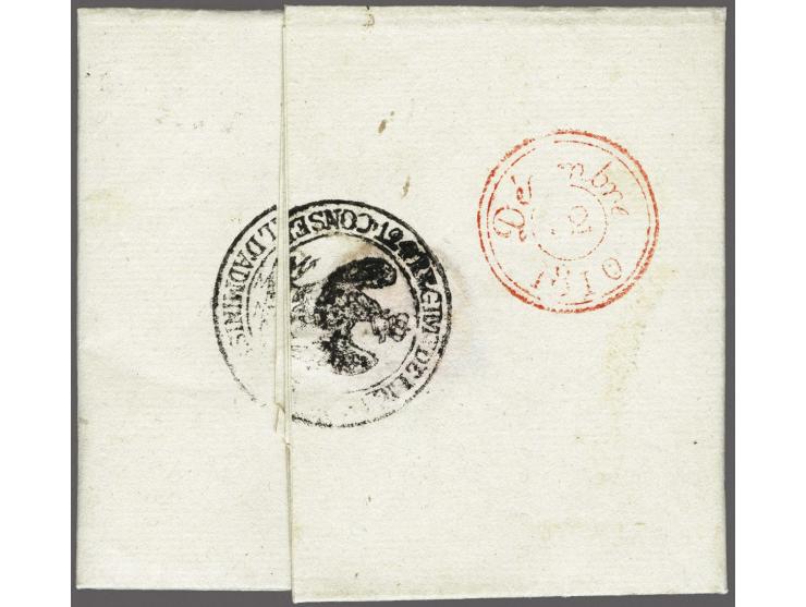 (ALKMAAR) and C.H.3eR on complete letter to Paris 7 dec.1810, postage 12 déc., only 3 letters known without town name and onl