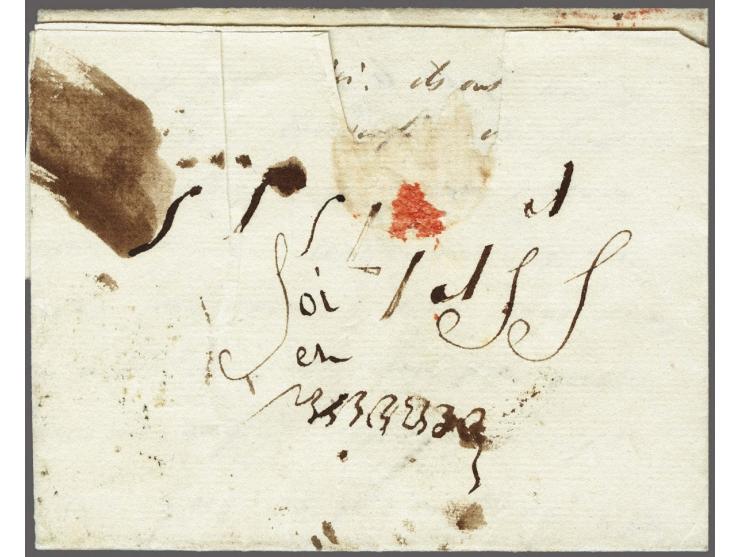 GOES and C.H.1eR. in red on complete letter Capelle le 21 9bre 1809 (November) to Louvain, black (weak) transit HOLLANDE/ PAR