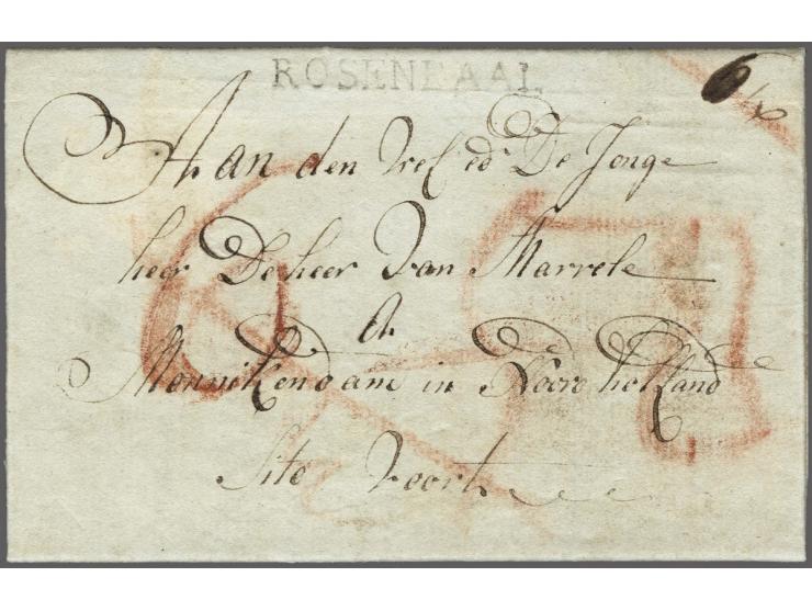 ROOSENDAAL on letter from Roesiedal den 1 april 1810 to Monnikendam in Noord Holland, postage 8 stuiver (1+5+2), only known l