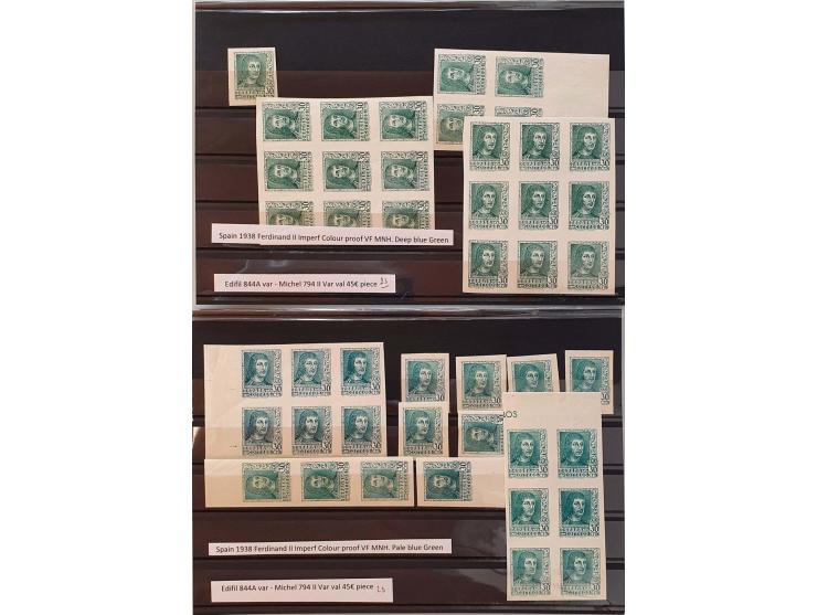 1938 Ferdinand II ** imperf. colour proofs in 7 colours (175x) on stockcards