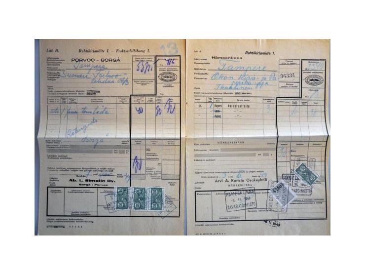 railway stamps collection **, used, and some documents in stockbook 