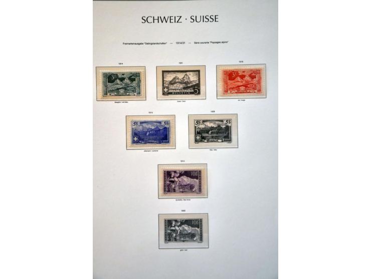 specialized collection 1854-1986 with Strubli, Sitting Helvetia and Standing Helvetia sorted on paper and perforations, Airma