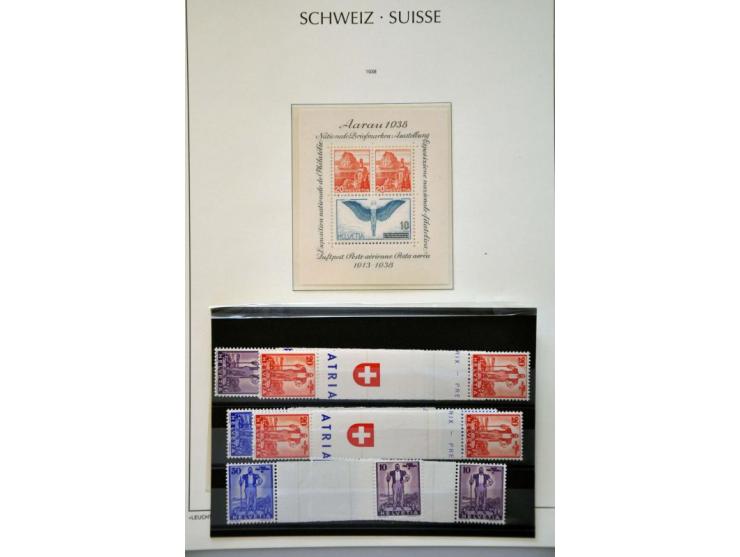 specialized collection 1854-1986 with Strubli, Sitting Helvetia and Standing Helvetia sorted on paper and perforations, Airma