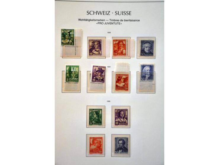 specialized collection 1854-1986 with Strubli, Sitting Helvetia and Standing Helvetia sorted on paper and perforations, Airma