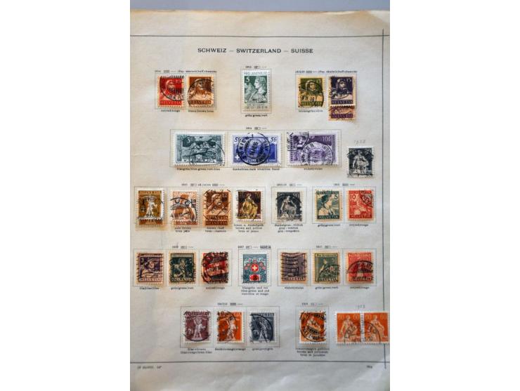 collection 1850-1988 collected both used and */** with many better stamps and sets including Standing Helvetia specialized wi