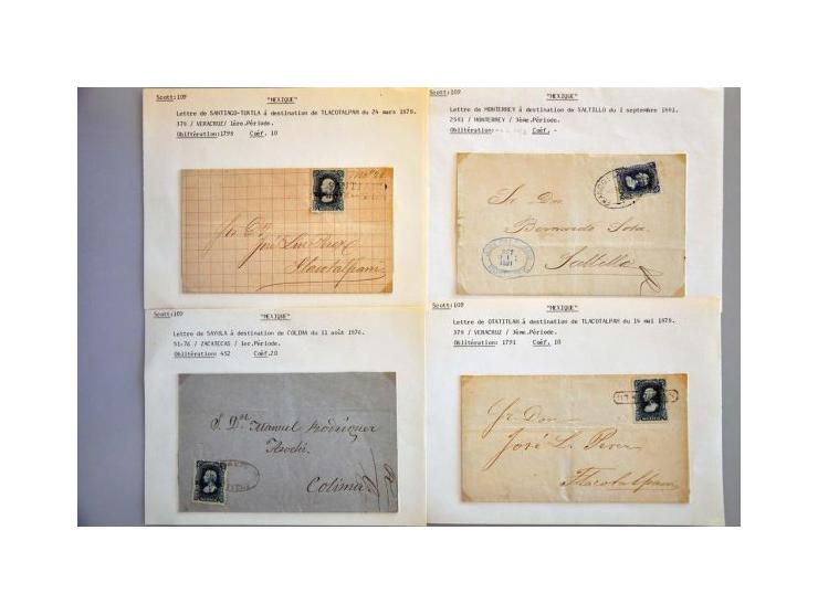 collection of about 65 covers 1844-1913 including better frankings, cancellations etc. in ring binder