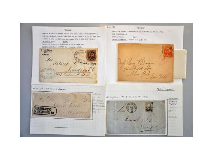 collection of about 65 covers 1844-1913 including better frankings, cancellations etc. in ring binder