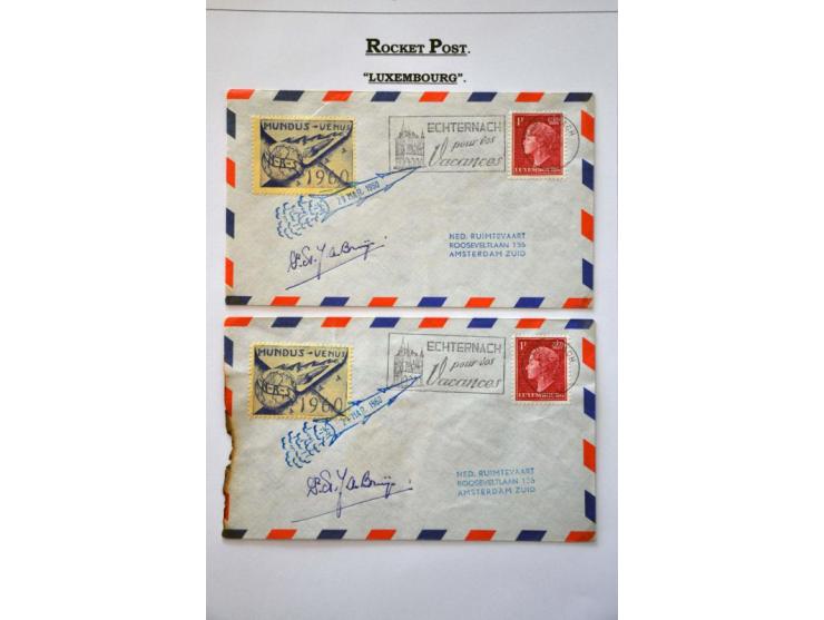 Rocket Mail (approx. 110 ex.) including Roberti, De Bruin and better pre-war covers (Sikkim, Australia, Italy, Belgium, Franc