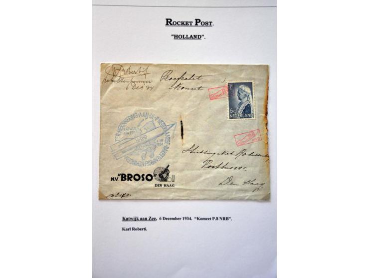 Rocket Mail (approx. 110 ex.) including Roberti, De Bruin and better pre-war covers (Sikkim, Australia, Italy, Belgium, Franc