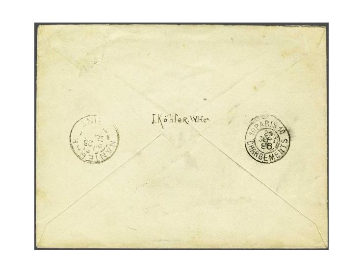 22½ cent zwartgroen op aangetekende 2e gewichtsklasse envelop G. 7 van Rotterdam 24-9-1895 naar Nanterre (F), pracht ex.