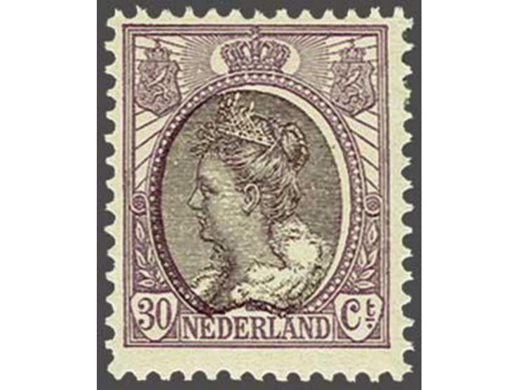 30 cent violet en lilabruin met sterk verschoven medaillon, pracht ex., cat.w. 200