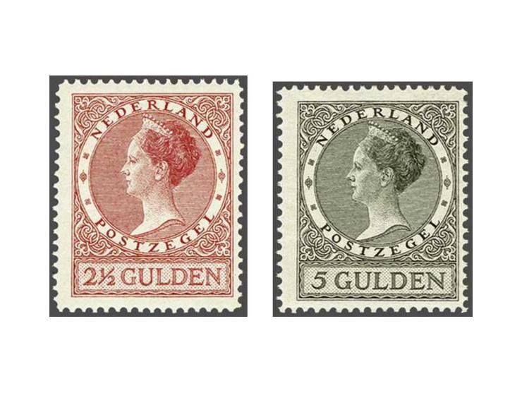 2½ en 5 gulden tanding 12½ met certificaat NKD 2018, cat.w. 615